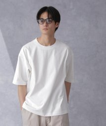 nano・universe(ナノ・ユニバース)/WEB限定 ヘビーウェイトワイドTシャツ 半袖/ホワイト