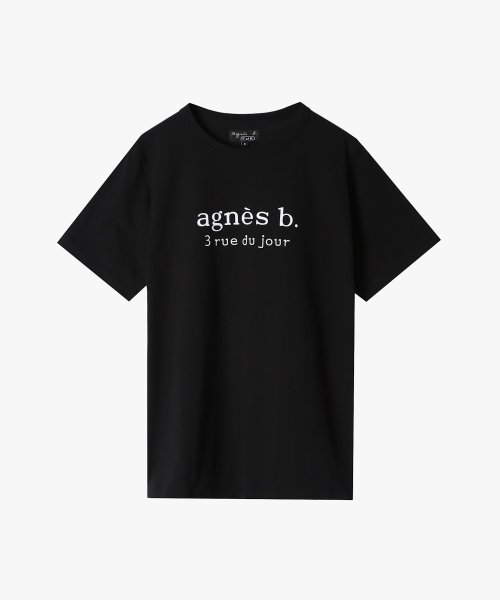 agnes b. FEMME(アニエスベー　ファム)/【ユニセックス】WEB限定 SEQ9 “3 rue du jour”ロゴTシャツ/ブラック