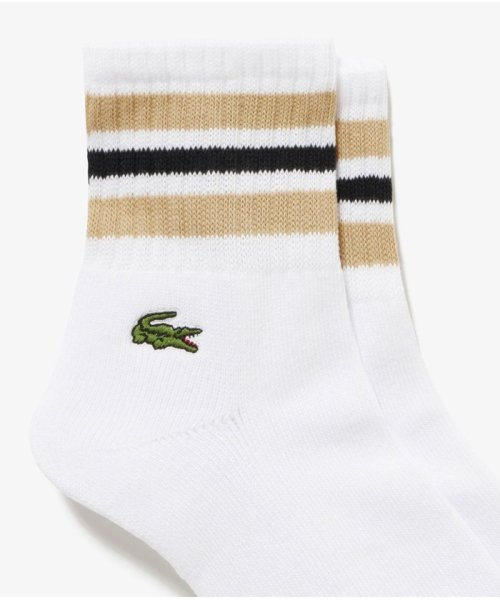 LACOSTE Mens(ラコステ　メンズ)/ラインドアメリブショートソックス（25－27）/ベージュ