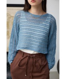 AZUL by moussy/クロップドクロシェニットトップス/506061921