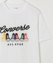 CONVERSE(コンバース)/【CONVERSE/コンバース】シューズフロッキープリントTシャツ/オフホワイト