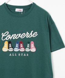 CONVERSE(CONVERSE)/【CONVERSE/コンバース】シューズフロッキープリントTシャツ/グリーン