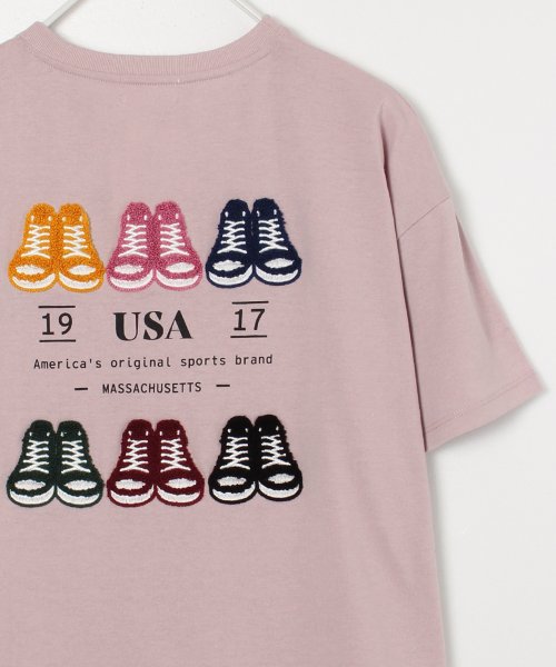 【CONVERSE/コンバース】天竺オールスターシューズさがら刺繍 半袖クルーネックTシャツ
