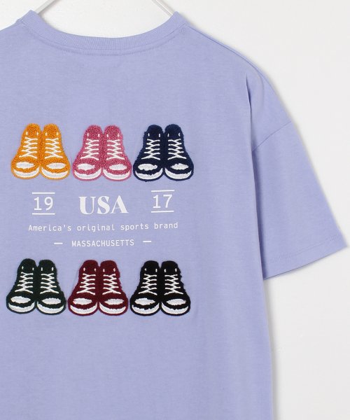 【CONVERSE/コンバース】天竺オールスターシューズさがら刺繍 半袖クルーネックTシャツ