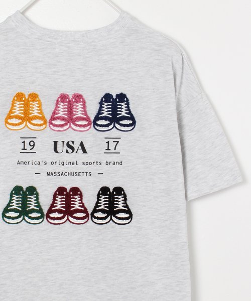 【CONVERSE/コンバース】天竺オールスターシューズさがら刺繍 半袖クルーネックTシャツ
