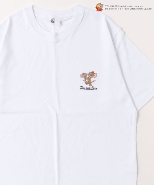 MARUKAWA(マルカワ)/Tom&Jerry/トムとジェリー ワンポイント 刺繍 半袖Tシャツ キャラクター Tシャツ メンズ レディース /ガラ0