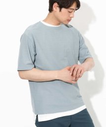 a.v.v (MEN)(アー・ヴェ・ヴェメンズ)/【カットソー+インナーの２点セット】ライトワッフルTシャツ/サックスグレー