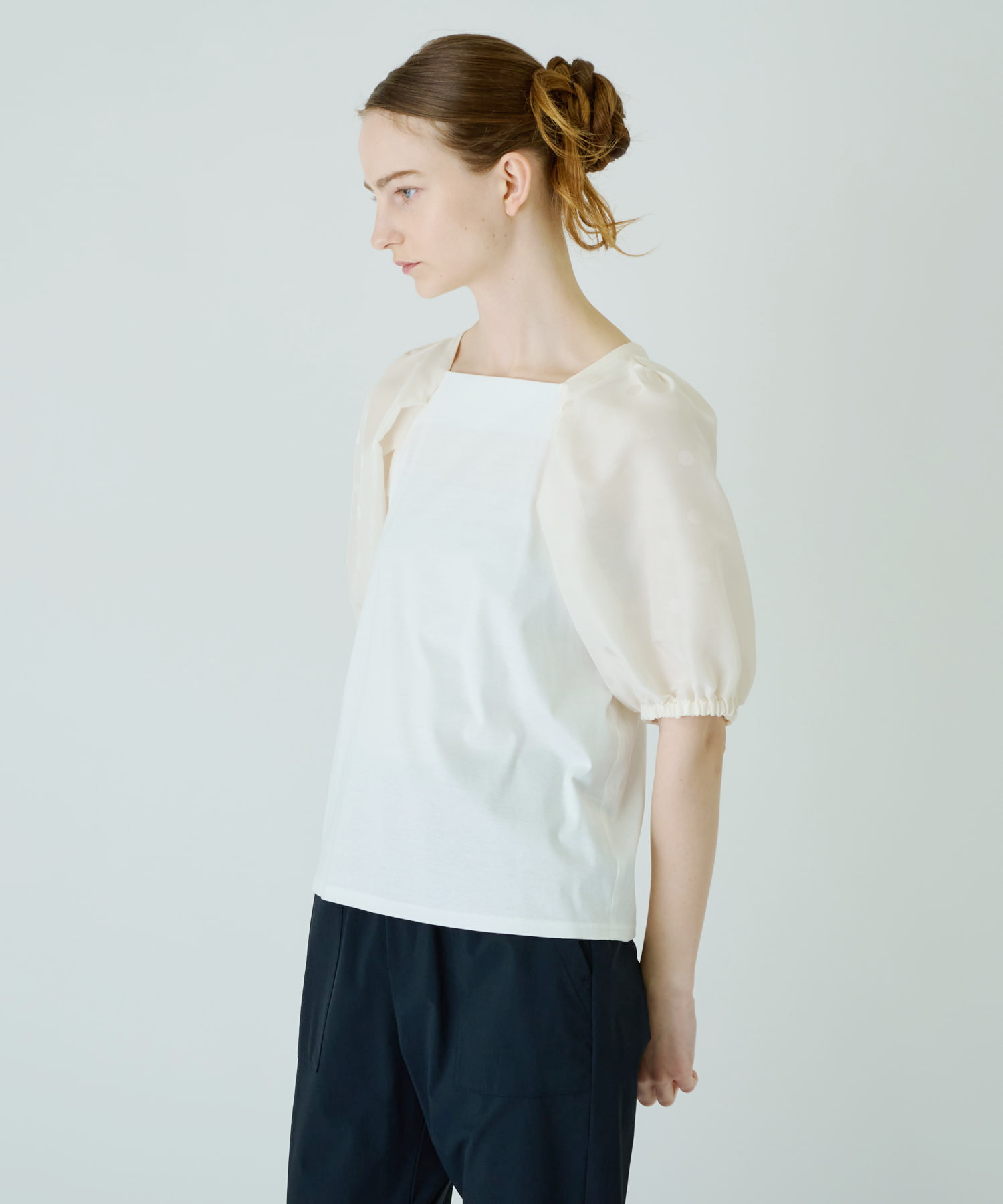 五分袖Tシャツ【Leilian WHITE LABEL