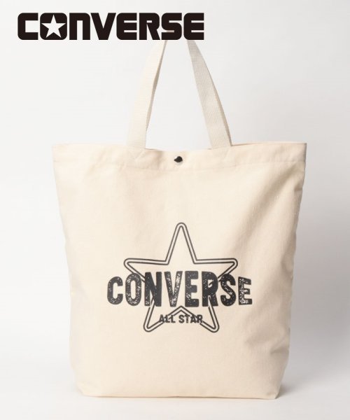 CONVERSE(CONVERSE)/CONVERSE 24SS LOGO GRAPHIC TOTE/アイボリー