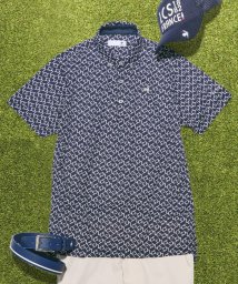 le coq sportif GOLF (ルコックスポルティフ（ゴルフ）)/総柄半袖シャツ/ネイビー