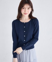 tocco closet(トッコクローゼット)/ＵＶカット＆接触冷感♪フラワーモチーフ釦カーディガン/NAVY