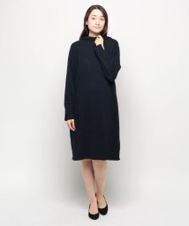 BENETTON (women)(ベネトン（レディース）)/フード付きミドル丈ニットドレス/ネイビー