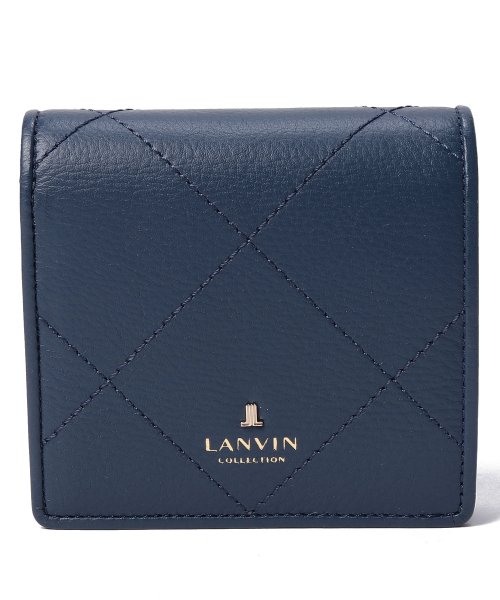 LANVIN COLLECTION(BAG)(ランバンコレクション（バッグ）)/二つ折り財布【クロワゼパース】/ブルー
