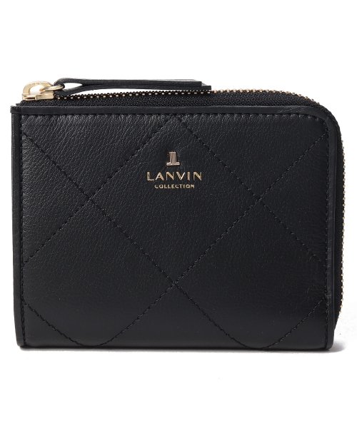 LANVIN COLLECTION(BAG)(ランバンコレクション（バッグ）)/L字ファスナー折財布【クロワゼパース】/ブラック