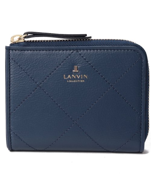 LANVIN COLLECTION(BAG)(ランバンコレクション（バッグ）)/L字ファスナー折財布【クロワゼパース】/ブルー