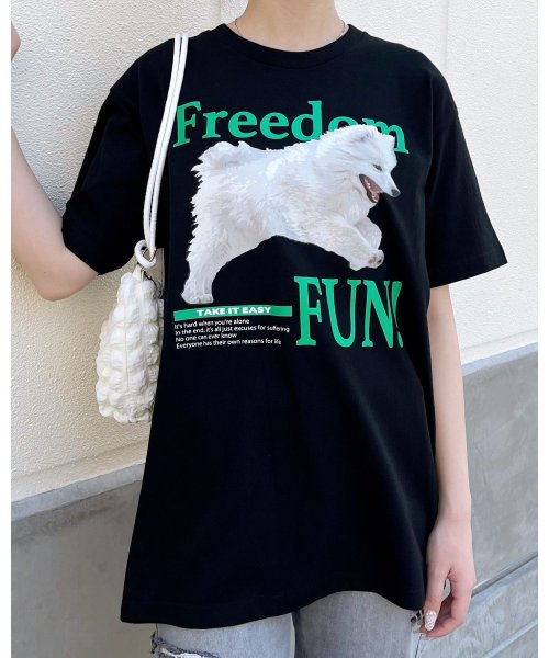 RAD CHAMP(ラッドチャンプ)/FREEDOM FUN シートプリントTシャツ/ブラック