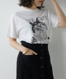 Whim Gazette(ウィムガゼット)/CAT Tシャツ/オフホワイト