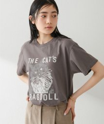 Whim Gazette(ウィムガゼット)/CAT Tシャツ/チャコールグレー