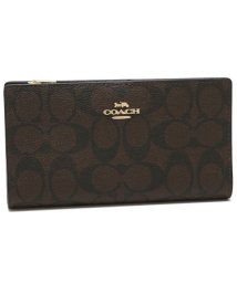 COACH/コーチ アウトレット 長財布 シグネチャー ブラウン ブラック レディース COACH C8714 IMAA8/506062987