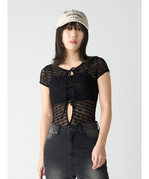 LILYBROWNLingerie 【LILY BROWN Lingerie】レーシーリボンボディスーツ BLK F LILYBROWNLingerie 【LILY BROWN Lingerie】レーシーリボンボディスーツ BLK F