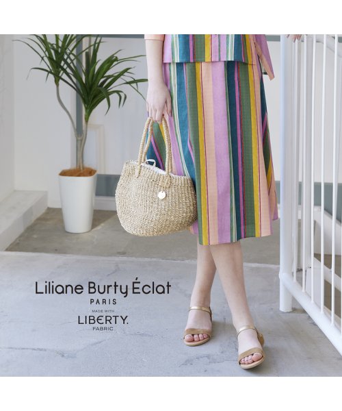 Liliane Burty ECLAT(リリアンビューティエクラ)/【S・Mサイズ】リバティマルチストライプ　スカート［セットアップ可］　/ピンク