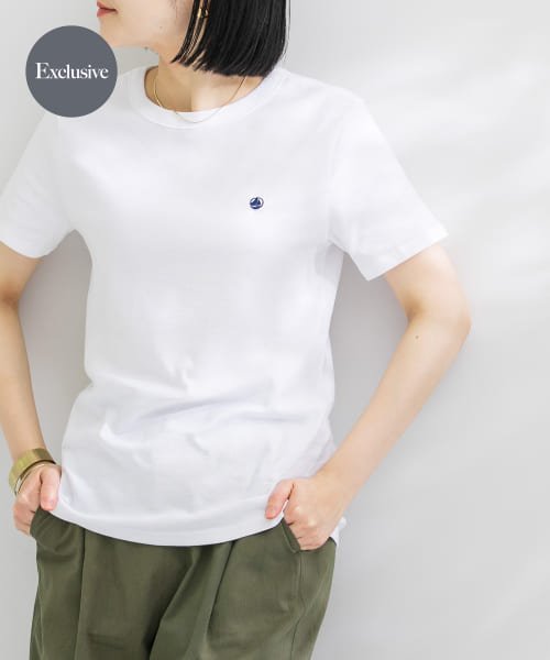 URBAN RESEARCH DOORS(アーバンリサーチドアーズ)/『別注』PETIT BATEAU×DOORS　embroidery t－shirts/ECUME