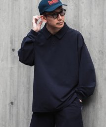 URBAN RESEARCH(アーバンリサーチ)/FUNCTIONAL WIDE LONG－SLEEVE ポロシャツ/NAVY