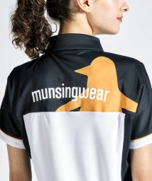 Munsingwear(マンシングウェア)/【ENVOY】SUNSCREENブロッキングデザインポロ衿半袖シャツ/ブラック