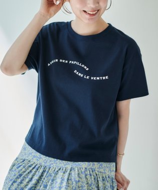 le.coeur blanc/ウエーブフロッキーロゴTシャツ/505959414