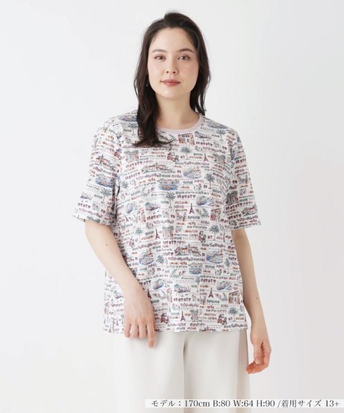 Leilian PLUS HOUSE(レリアンプラスハウス)/Ｔシャツ【Leilian WHITE LABEL】/ローズピンク