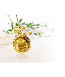 I･E･I  SELECTION/〈しあわせの双子パンダ金貨〉 宝飾純金コインペンダント/506014633
