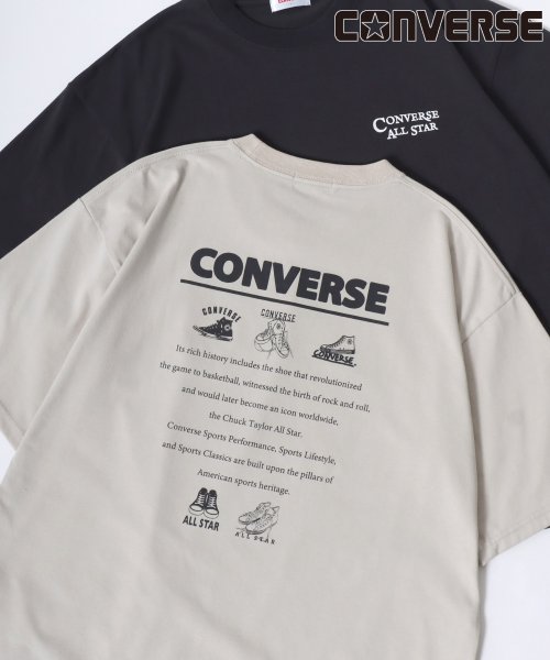 LAZAR(ラザル)/【Lazar】CONVERSE/コンバース COOLMAX/吸水速乾 バックプリント ロゴ ワンポイント 半袖Tシャツ/レディース メンズ/柄6