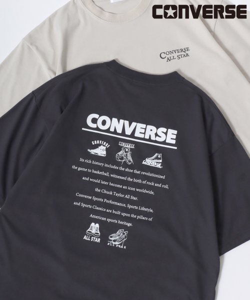 LAZAR(ラザル)/【Lazar】CONVERSE/コンバース COOLMAX/吸水速乾 バックプリント ロゴ ワンポイント 半袖Tシャツ/レディース メンズ/柄5