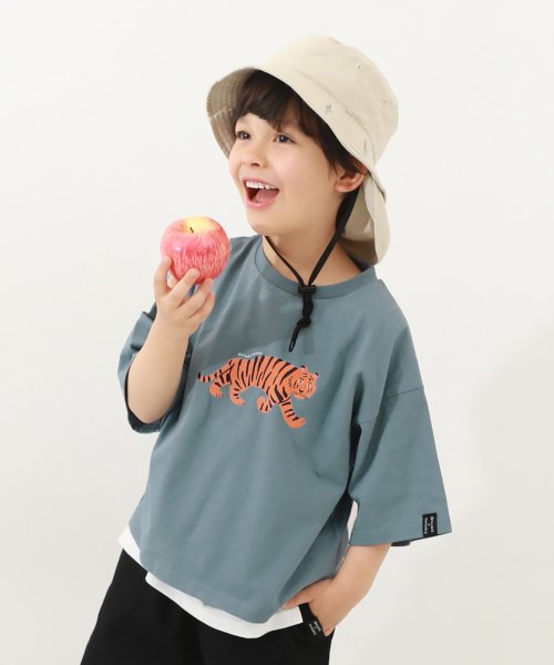 devirock(デビロック)/【なつこさんコラボ】防汚 半袖Tシャツ 子供服 キッズ ベビー 男の子 女の子 トップス 半袖Tシャツ Tシャツ /ブルー