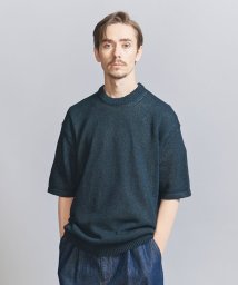 BEAUTY&YOUTH UNITED ARROWS(ビューティーアンドユース　ユナイテッドアローズ)/ペーパー ヤーン クルーネック ニット ショートスリーブ/DK.GREEN