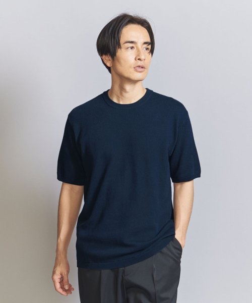 BEAUTY&YOUTH UNITED ARROWS(ビューティーアンドユース　ユナイテッドアローズ)/ガスコットン ダイアゴナル クルーネック ショートスリーブ/ROYAL