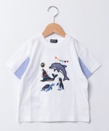 kladskap(クレードスコープ)/海のいきものアップリケ半袖Tシャツ/オフホワイト