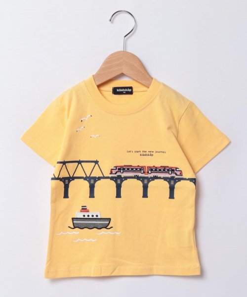 kladskap(クレードスコープ)/電車と鉄橋半袖Tシャツ/イエロー