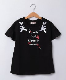 mezzo piano/ロゴチェリー　レースアップ　半袖Tシャツ/506061268