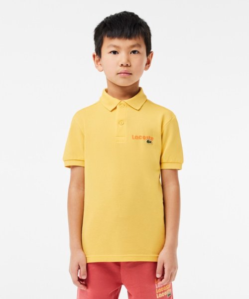 LACOSTE KIDS(ラコステ　キッズ)/ポップフォントロゴネームBOYSポロシャツ/イエロー