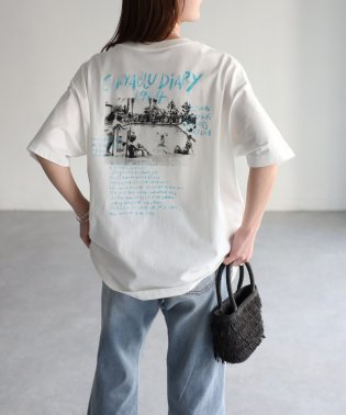 Riberry/手書き風ロゴバックプリントフォトTシャツ/506064156