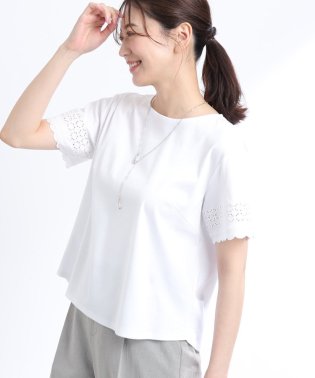 Reflect/【UVカット／接触冷感／洗える】刺繍スリーブTシャツ/506064389