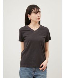 Mila Owen(ミラオーウェン)/VネックコンパクトスラブTシャツ【手洗い可能】/CGRY