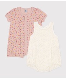 PETIT BATEAU/プリントショートロンパース２枚組/506065066