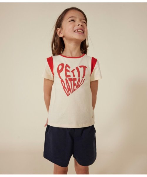 PETIT BATEAU(プチバトー)/プリント半袖Ｔシャツ/ホワイト