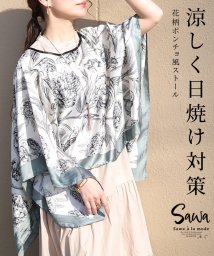 Sawa a la mode/涼しく日焼け対策できる花柄ポンチョ風ストール　レディース 大人 上品/506065142