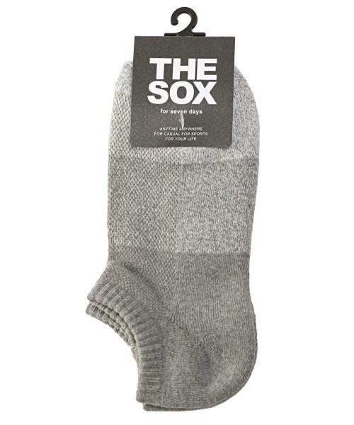 LUXSTYLE(ラグスタイル)/THESOX(ザソックス)カラー切替スニーカーソックス/THESOX ザソックス 靴下 メンズ ソックス スニーカーソックス くるぶし/グレー