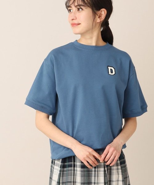 Dessin(デッサン)/【ユニセックス・洗える】ロゴ刺繍Tシャツ/ブルー（092）