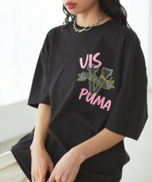 VIS(ビス)/【PUMA】VIS別注 オリジナルロゴオーバーサイズTシャツ/ブラック（01）
