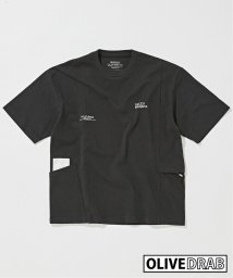 B.C STOCK(ベーセーストック)/OLIVEDRAB/キャリーポケット 半袖Tシャツ/ブラックA